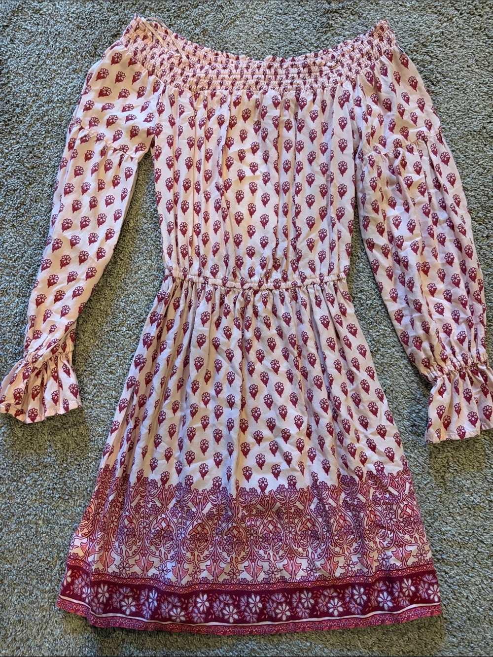 Hollister Pink Floral Off-Shoulder Dress